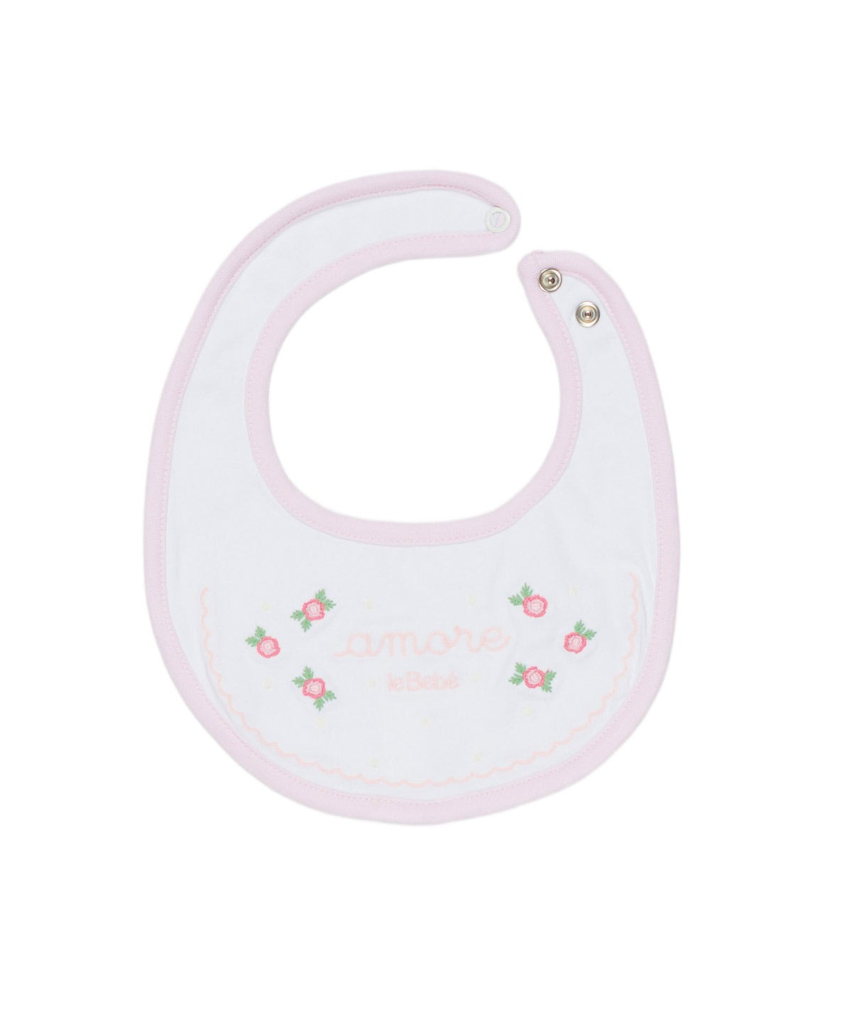 BAVETTA NEONATA CON ROSE LE BEBE'