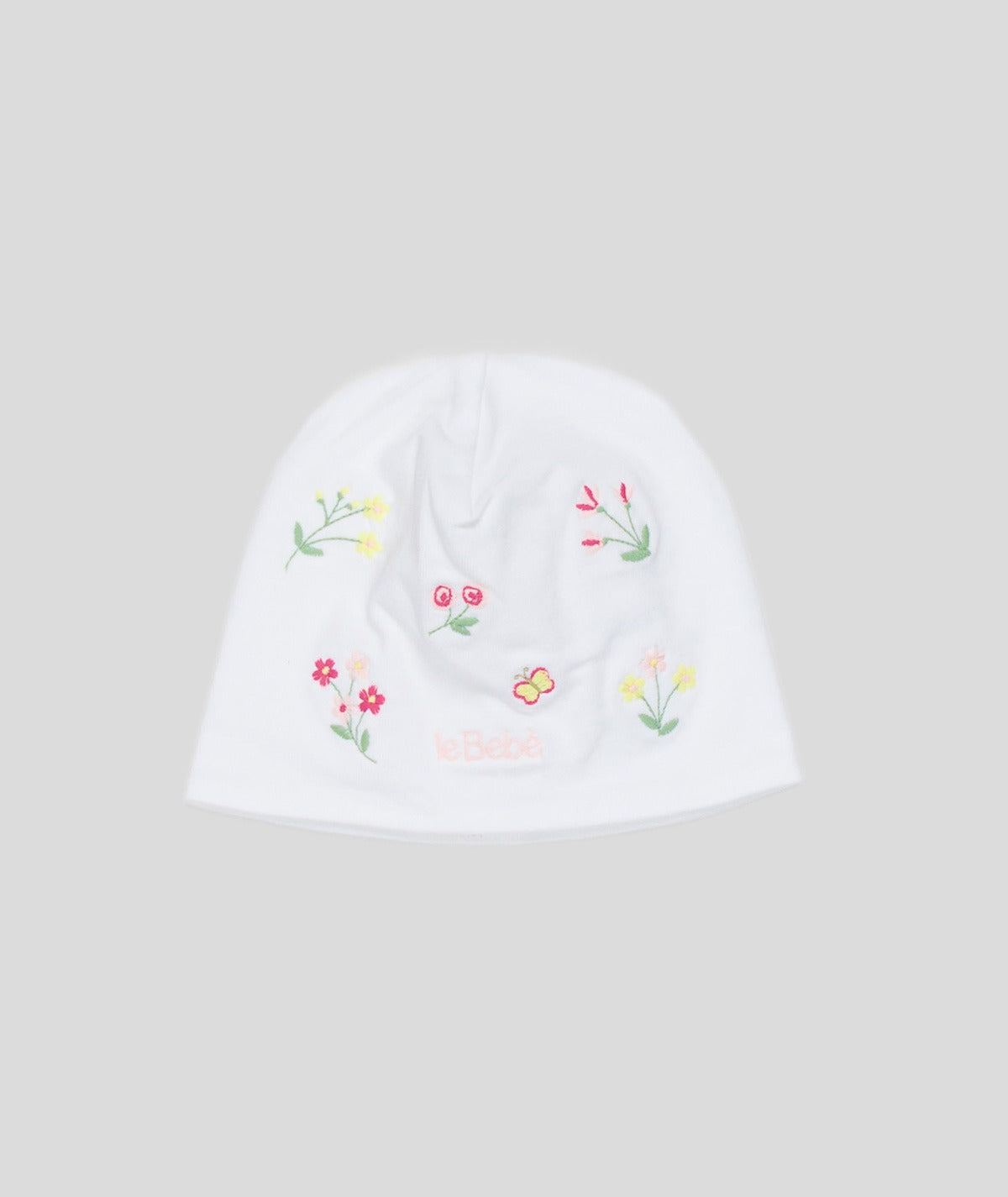 CAPPELLO NEONATA IN COTONE CON FIORI LE BEBE'