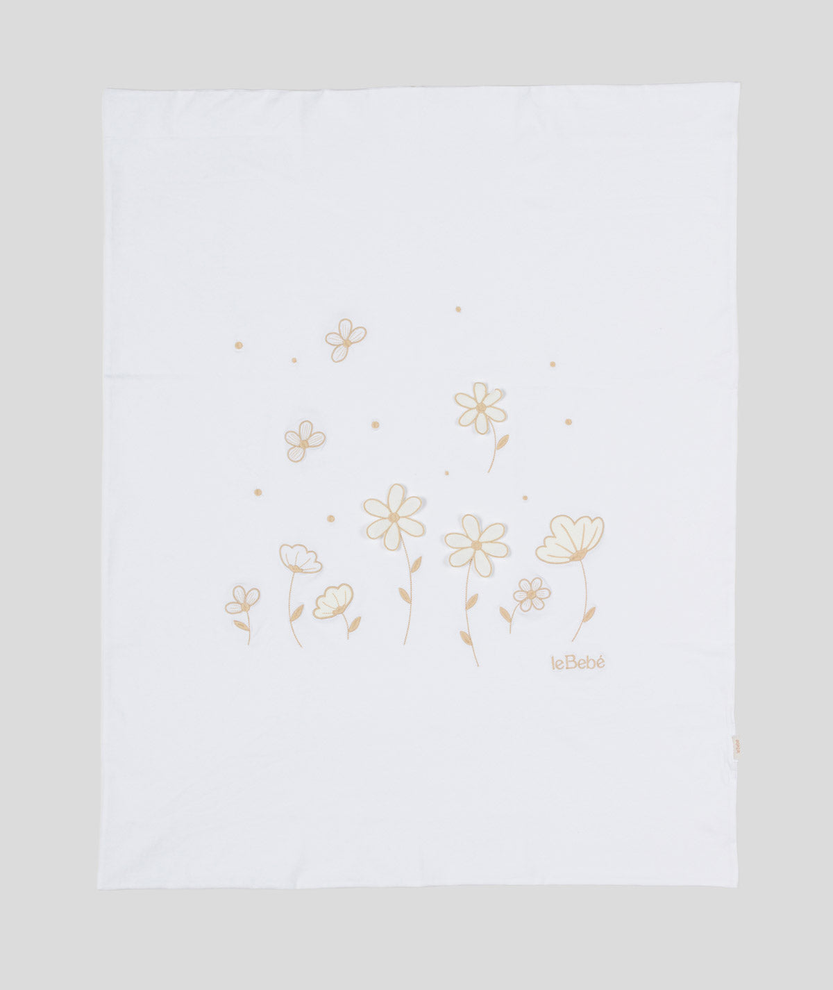 COPERTA NEONATA CON RICAMI FLOREALE LE BEBE'