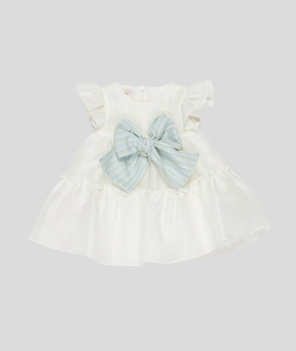 VESTITO NEONATA CON FIOCCO A RIGHE LE BEBE'