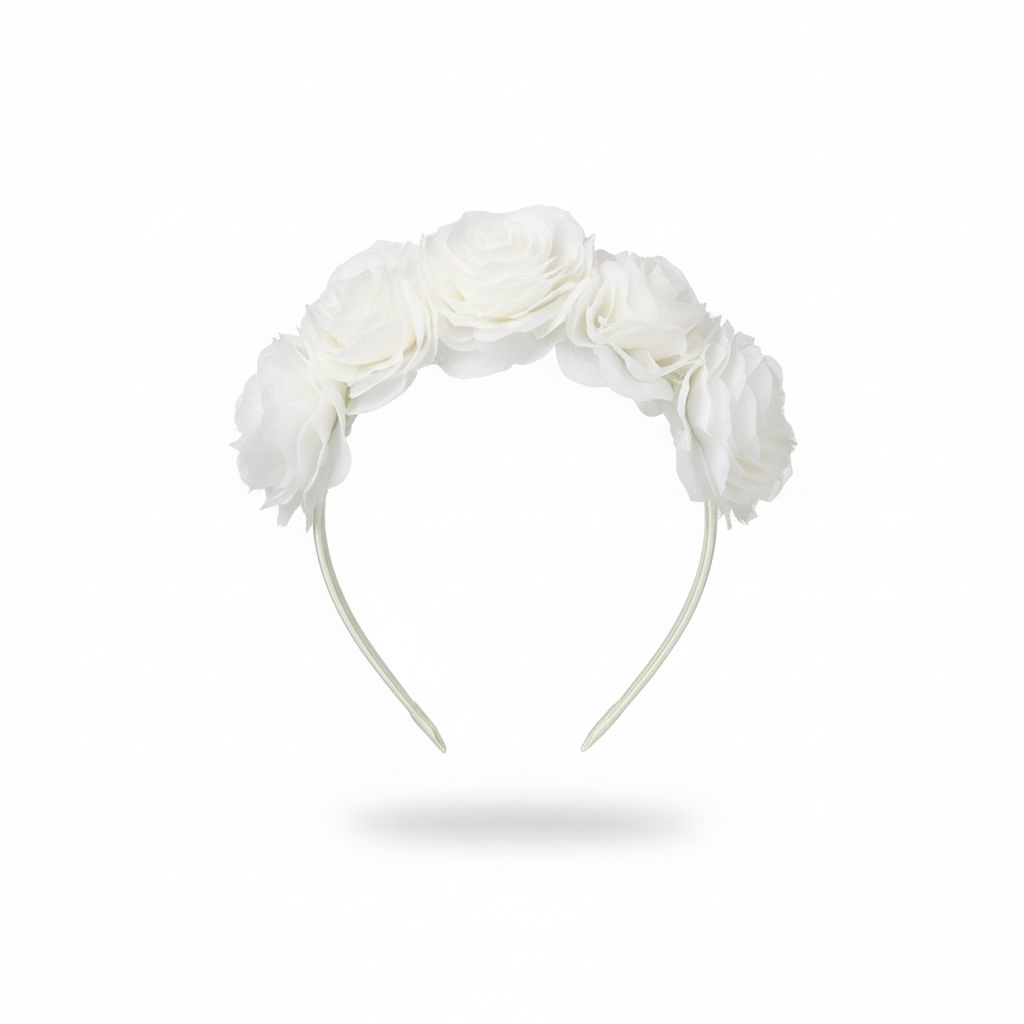 FASCIA PER CAPELLI CON FIORI IN TESSUTO LA SARTORIA DEI PICCOLI