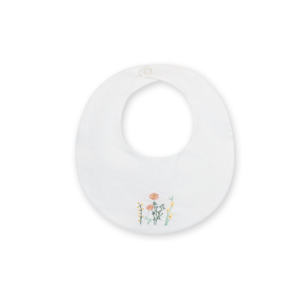 BAVETTA IN LINO CON FIORI BABY GI