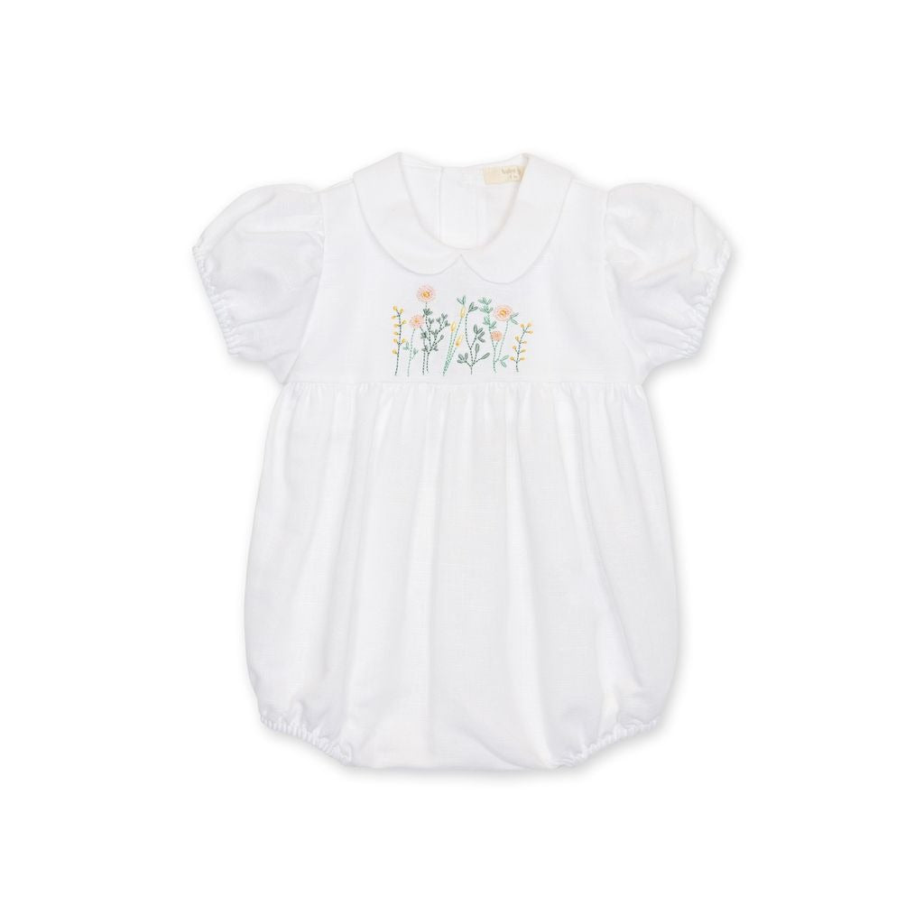 PAGLIACCETTO IN COTONE E LINO CON FIORI BABY GI
