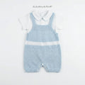 COMPLETO NEONATO SALOPETTE CON CAMICIA IN LINO LA SARTORIA DEI PICCOLI