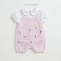 SALOPETTE IN MAGLIA ESTIVA CON FIORELLINI LA SARTORIA DEI PICCOLI