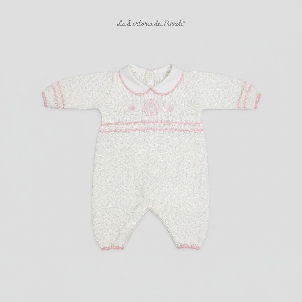 TUTINA IN MAGLIA ESTIVA CON FIORE LA SARTORIA DEI PICCOLI