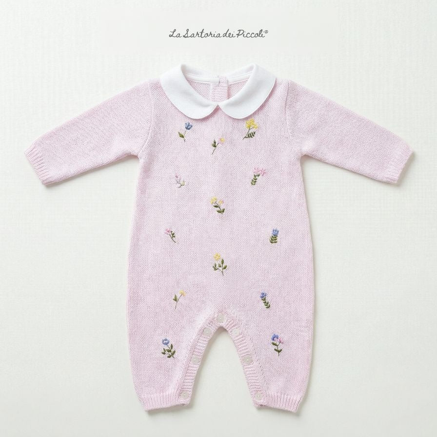 TUTINA IN MAGLIA ESTIVA CON FIORELLINI LA SARTORIA DEI PICCOLI