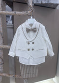 COMPLETO 4 PEZZI CERIMONIA CORTO MINU'(GILET + CAMICIA + PANTALONE + PAPILLON)