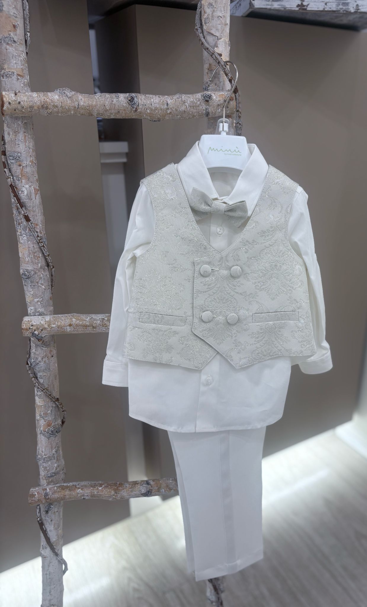 COMPLETO 4 PEZZI CERIMONIA LUNGO MINU'(GILET + CAMICIA + PANTALONE + PAPILLON)