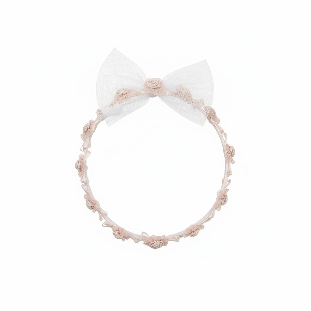 CERCHIETTO IN TULLE CON FIORI MARLA