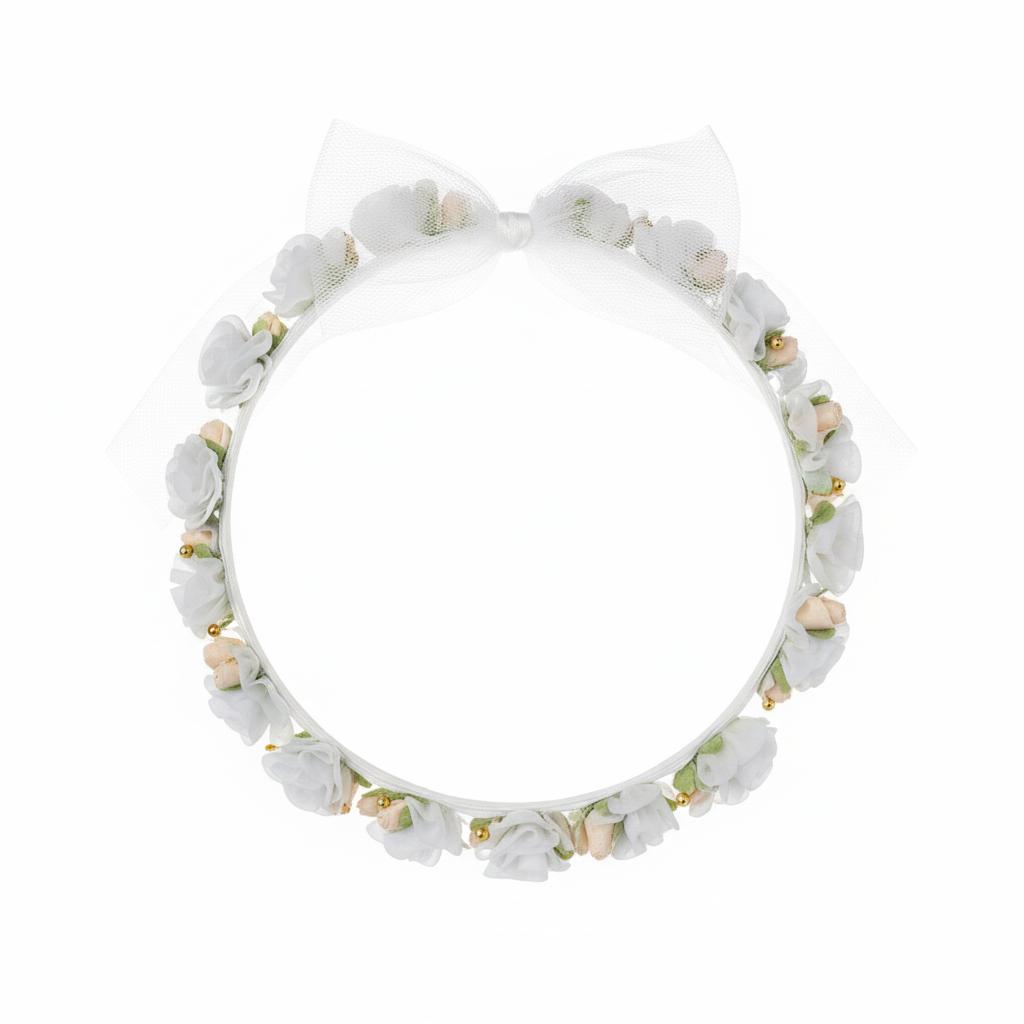 CERCHIETTO IN TULLE CON FIORI MARLA