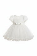 ABITO CERIMONIA IN TULLE CON POIS E FIOCCO MINU'
