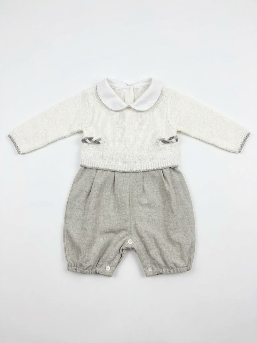 PAGLIACCETTO NEONATO IN MAGLIA CON COLLETTO SCALDACUORE