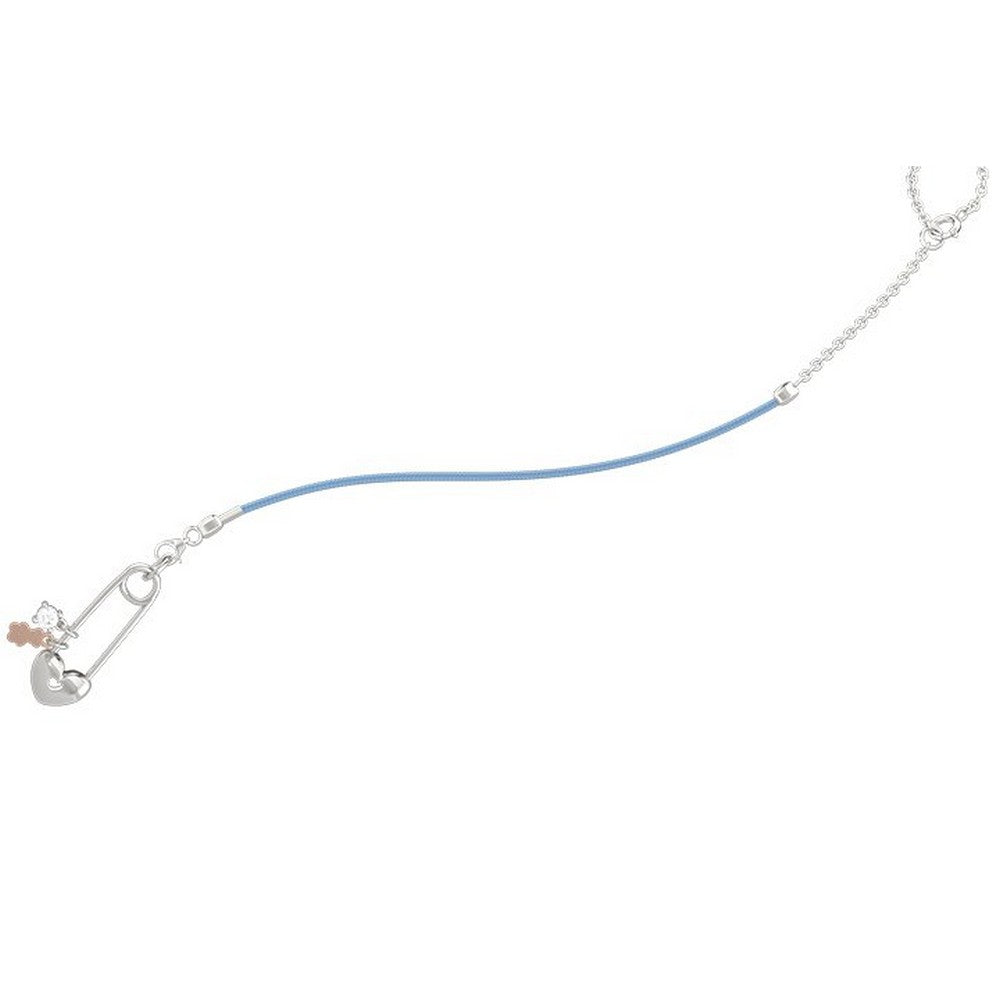SPILLA PORTACIUCCIO ARGENTO 925 CORDINO AZZURRO