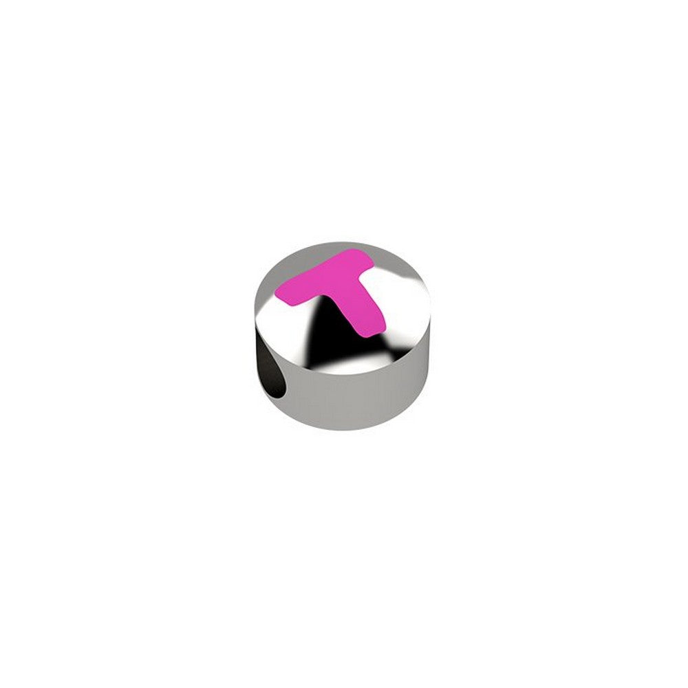 CURSORE ARGENTO LETTERA T 925 Rosa