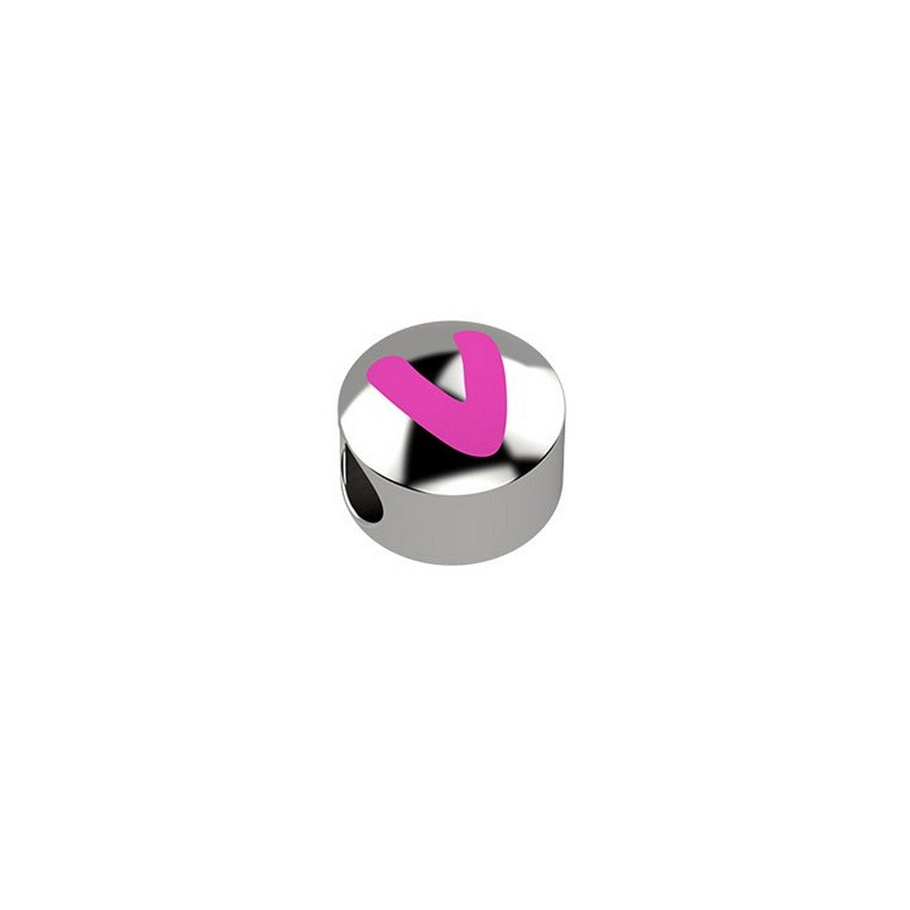CURSORE ARGENTO LETTERA V 925 Rosa