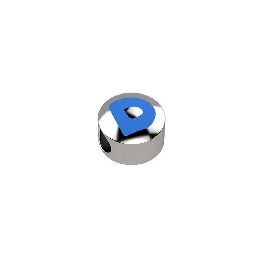 CURSORE ARGENTO LETTERA D 925 Azzurro