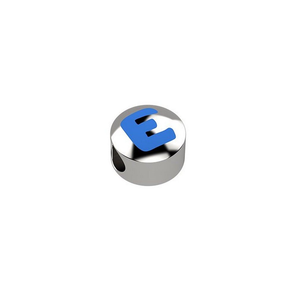 CURSORE ARGENTO LETTERA E 925 Azzurro