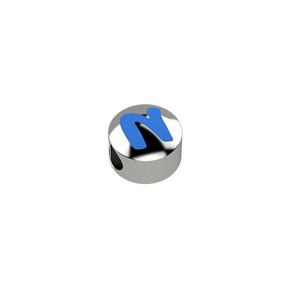 CURSORE ARGENTO LETTERA N 925 Azzurro