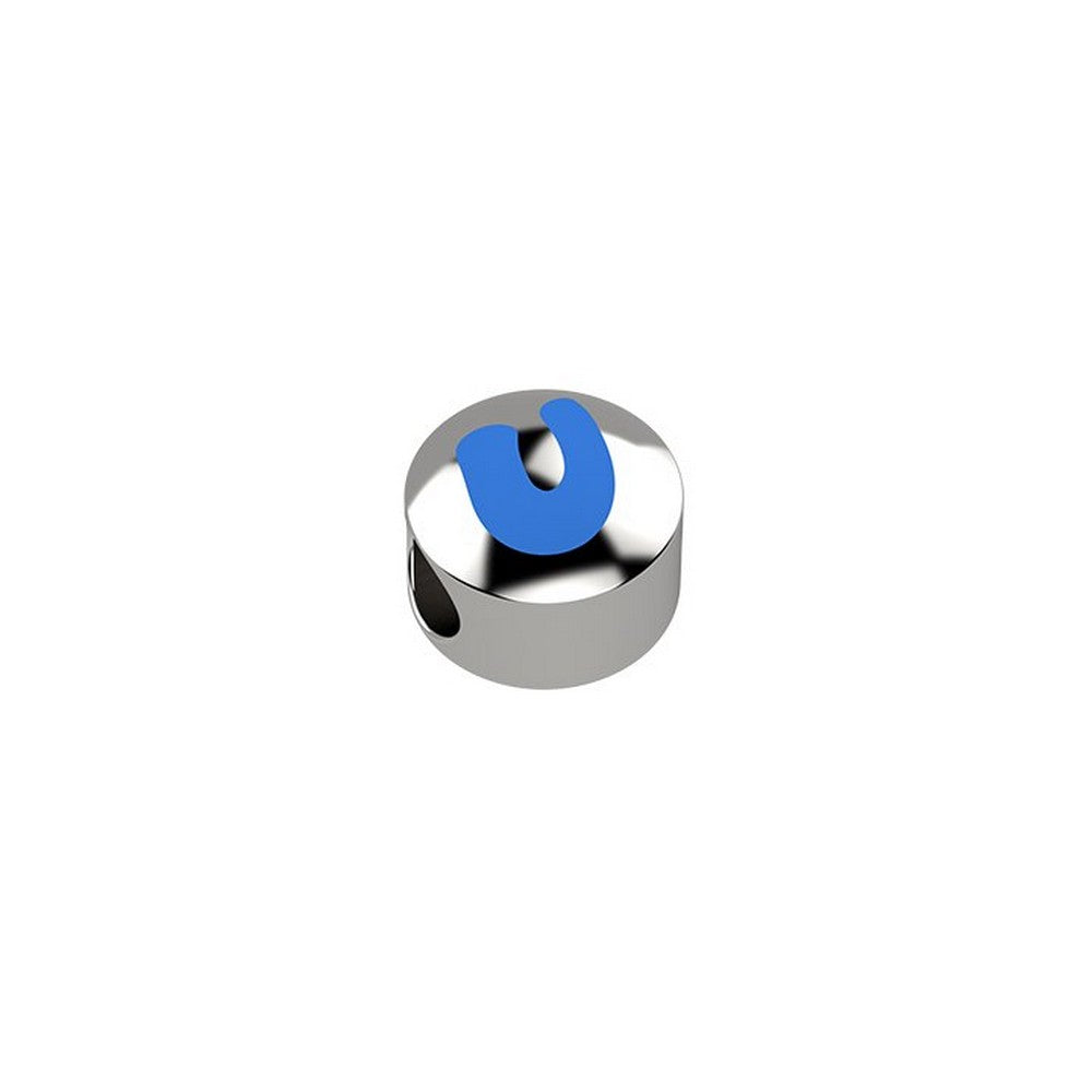 CURSORE ARGENTO LETTERA U 925 Azzurro