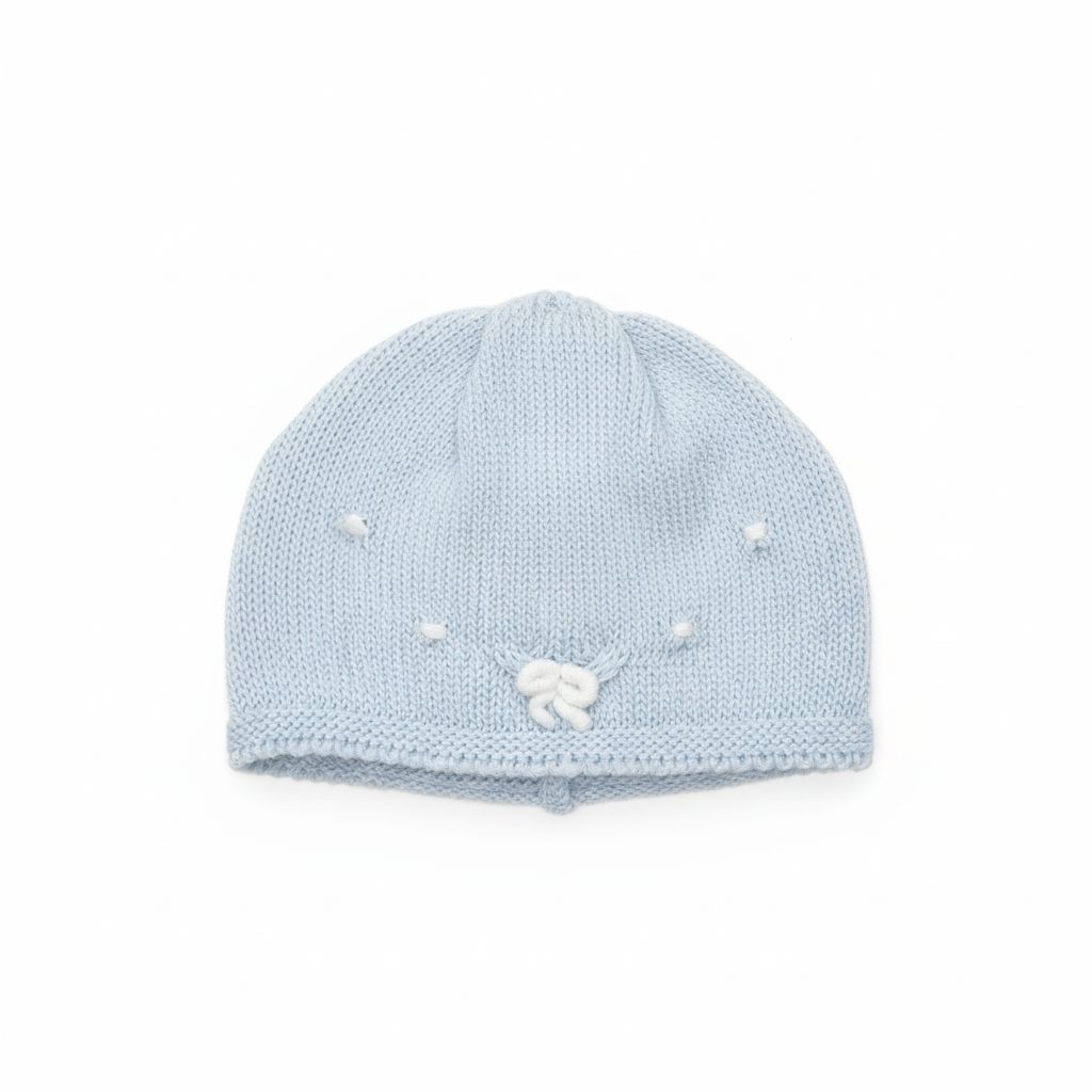 CAPPELLINO IN MAGLIA ESTIVO CON FIOCCHETTO SCALDACUORE