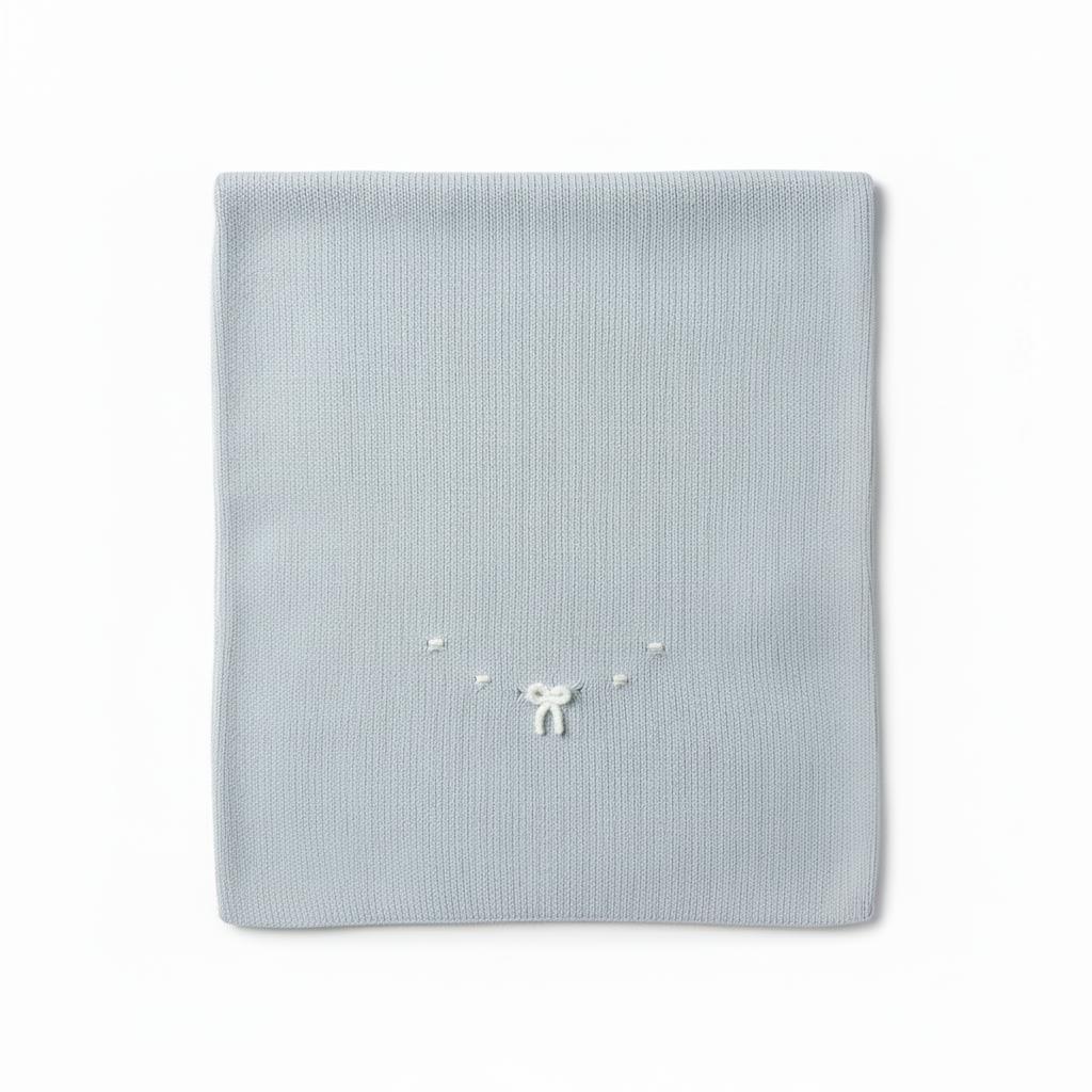 COPERTINA IN MAGLIA ESTIVA CON FIOCCHETTO SCALDACUORE