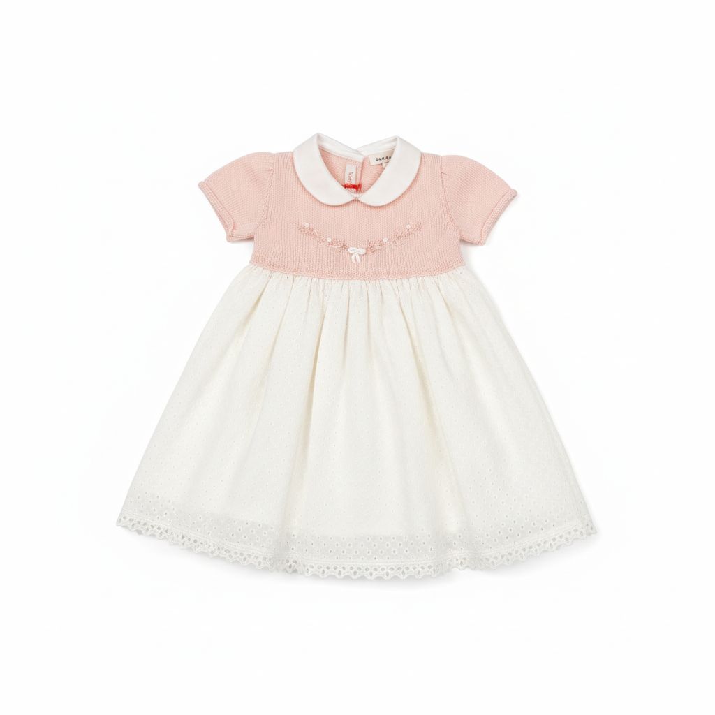 ABITO IN MAGLIA SMOCK CON FIOCCO SCALDACUORE