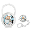 SET PORTACIUCCIO AZZURRO E CATENELLA ARGENTO