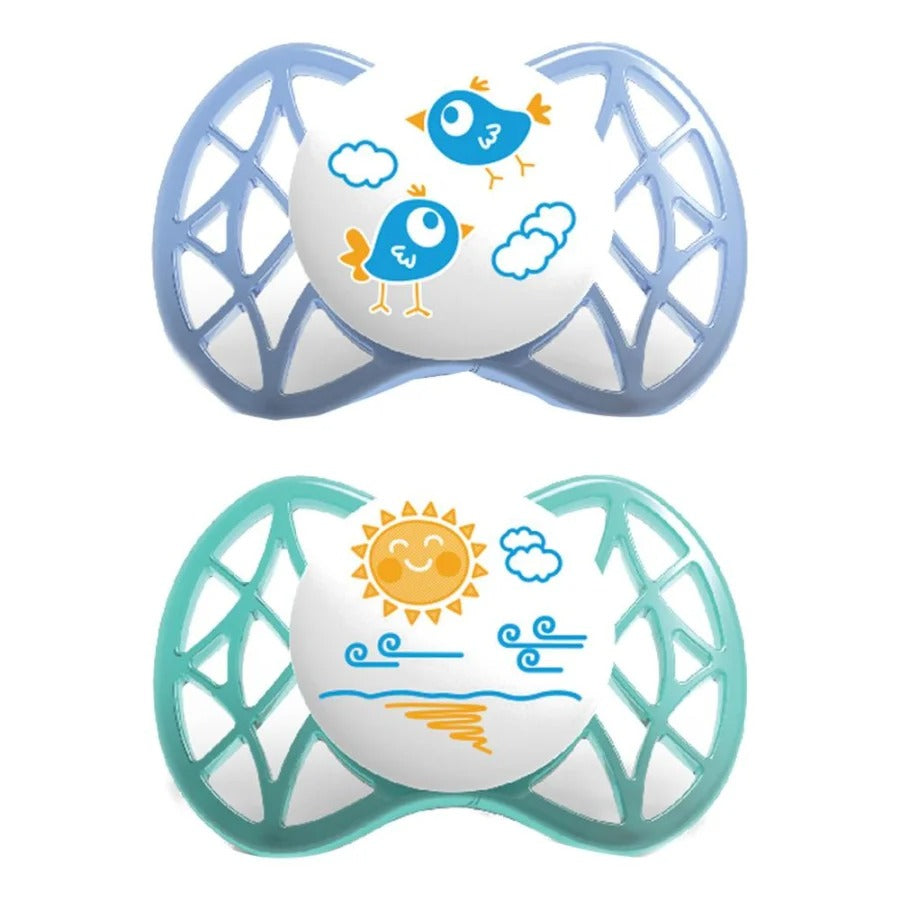 SET DA 2 CIUCCI AIR CON TETTARELLA ORTODONTICA O SIMMETRICA NUVITA