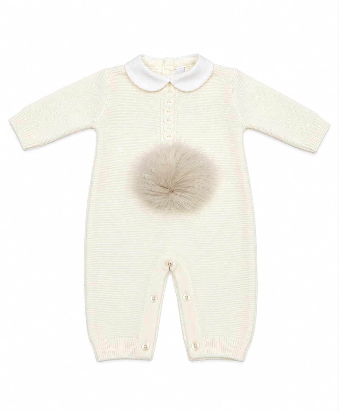TUTINA IN MISTO LANA CON POMPON PAPPA E LATTE