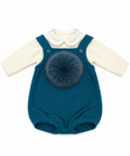 COMPLETO IN MISTO LANA CON POMPON PAPPA E LATTE