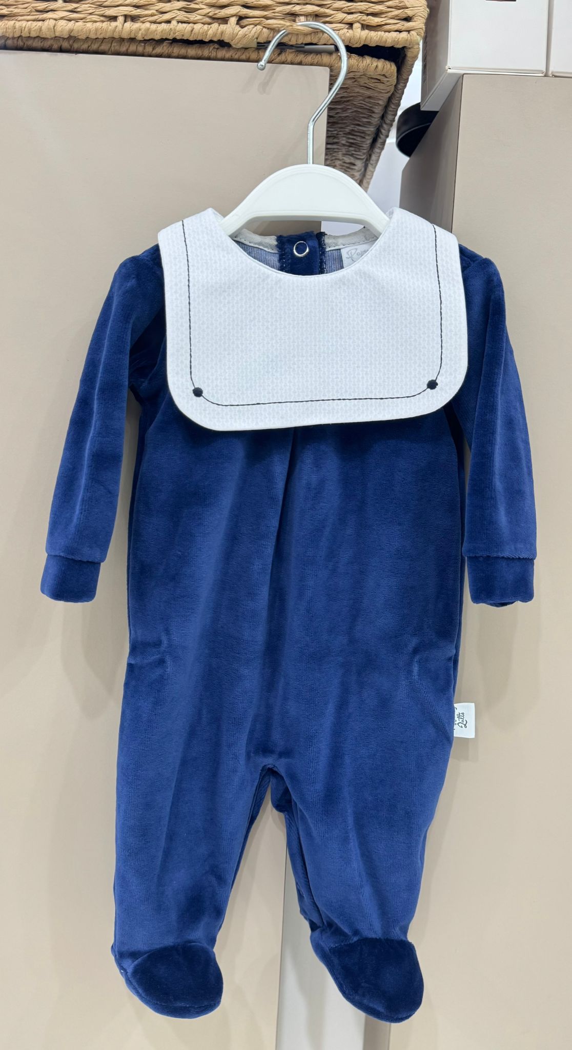 TUTINA IN CINIGLIA CON COLLETTO BAVETTA QUADRATA PAPPA E LATTE