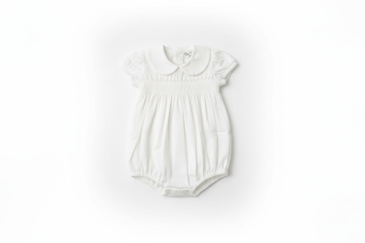 PAGLIACCETTO IN PIQUET CON PUNTO SMOCK PAPPA E LATTE