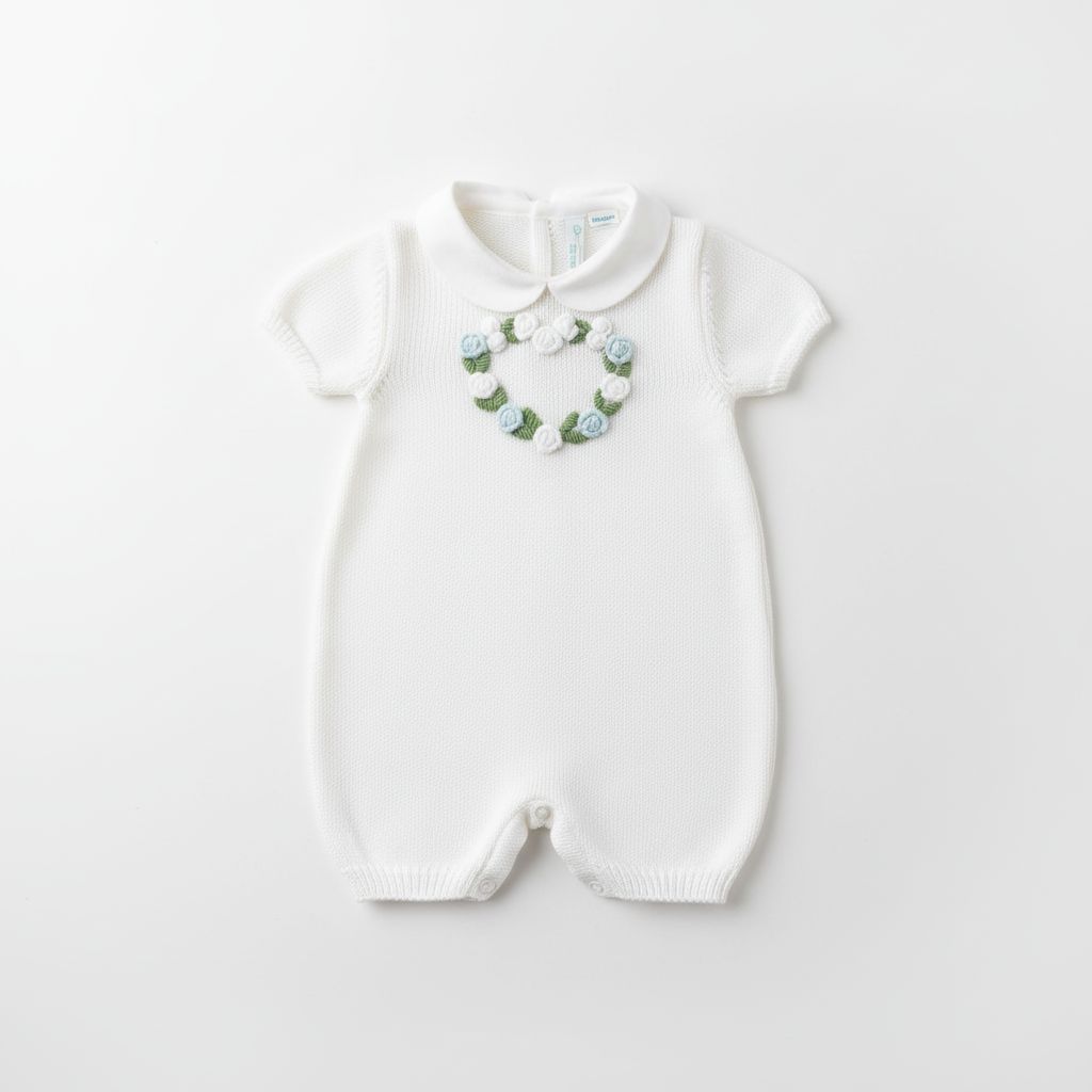 PAGLIACCETTO IN FILO CON CUORE RICAMATO BEBE' DI ALMY