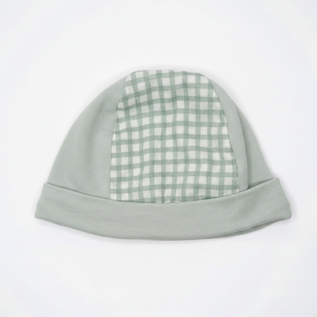 CAPPELLINO IN COTONE A QUADRI NEONATI BABY GI