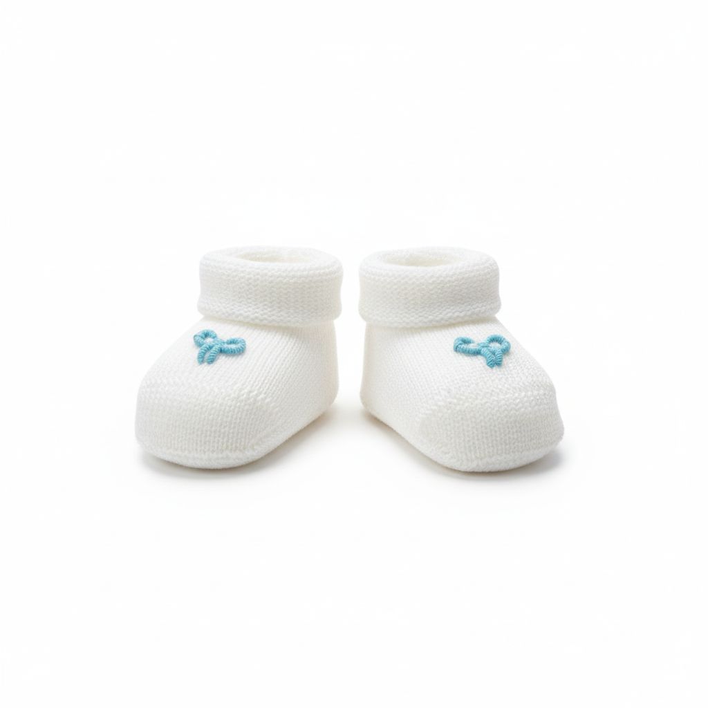 SCARPINA IN FILO CON FIOCCHETTO BEBE' DI ALMY