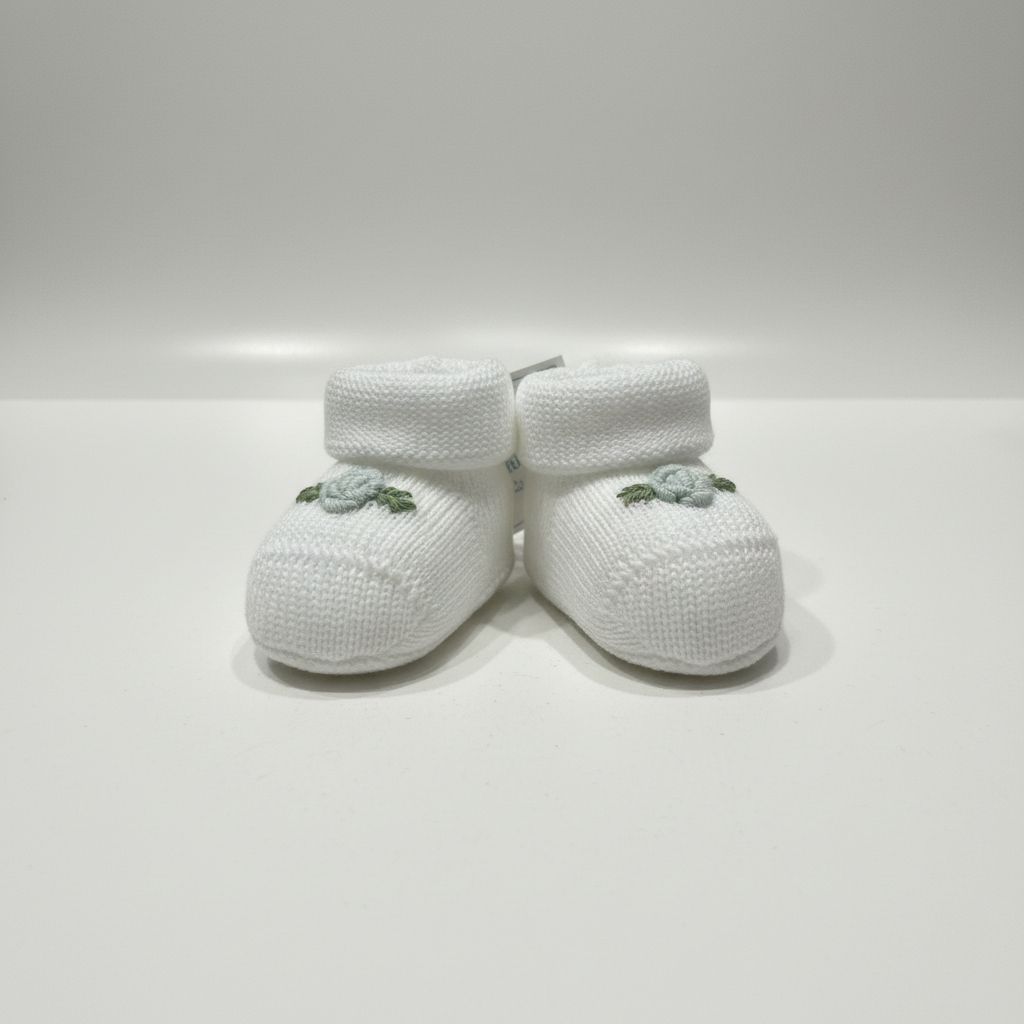 SCARPINE IN FILO CON RICAMO BEBE' DI ALMY