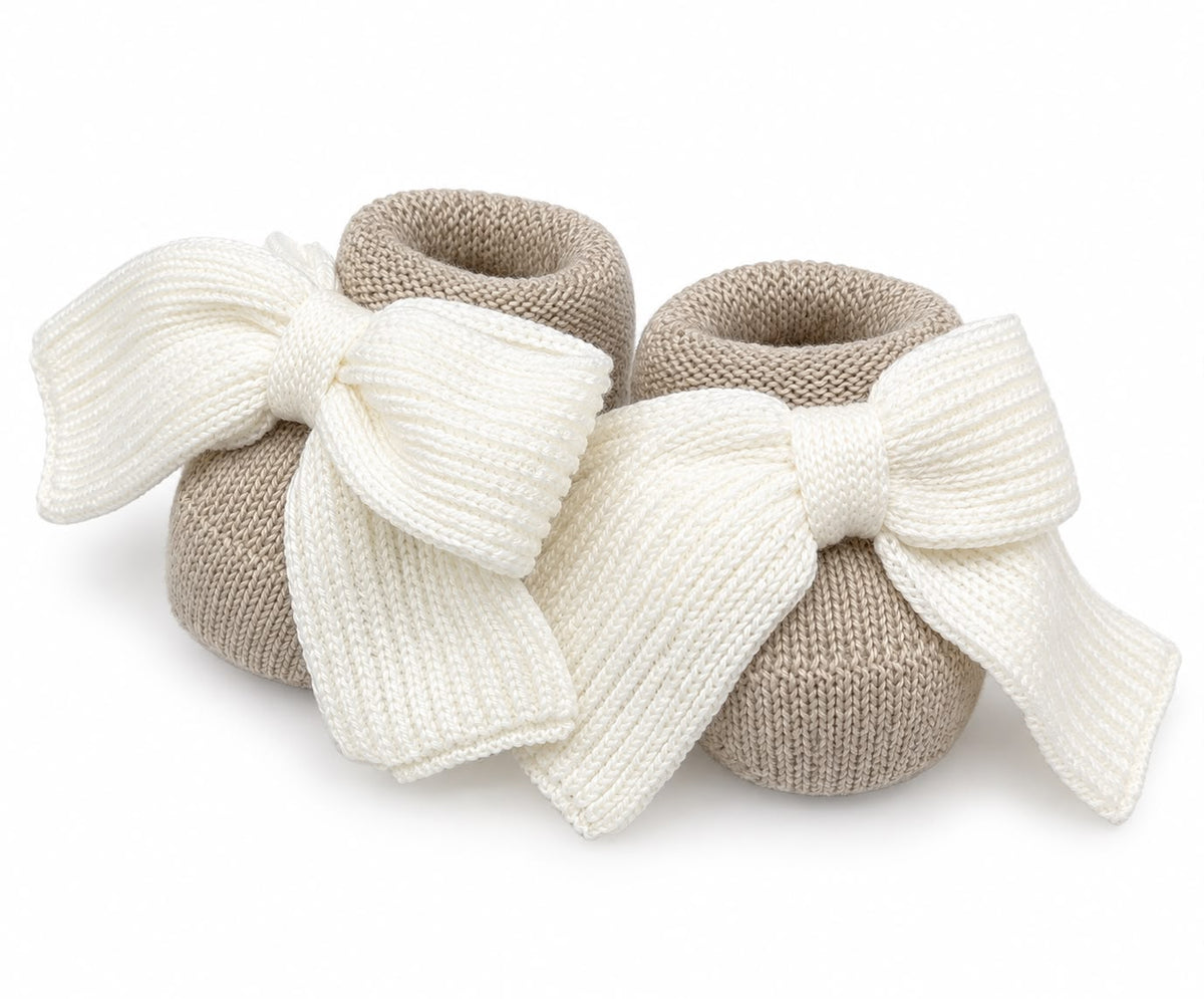 SCARPINE IN MAGLIA CON FIOCCO BEBE' DI ALMY