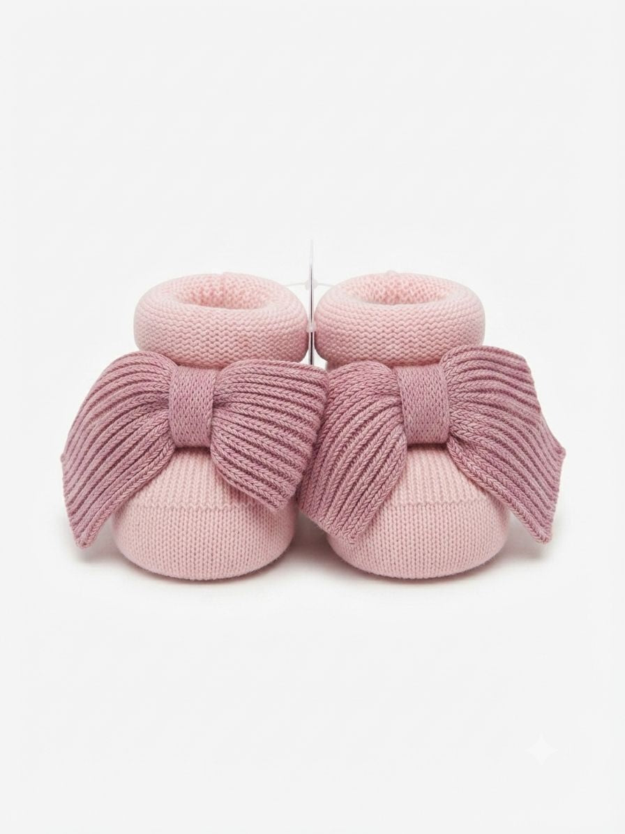 SCARPINE IN MAGLIA CON FIOCCO BEBE' DI ALMY