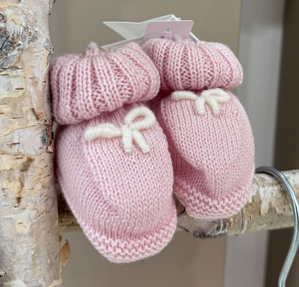SCARPINE IN MAGLIA CON FIOCCHETTO BEBE' DI ALMY