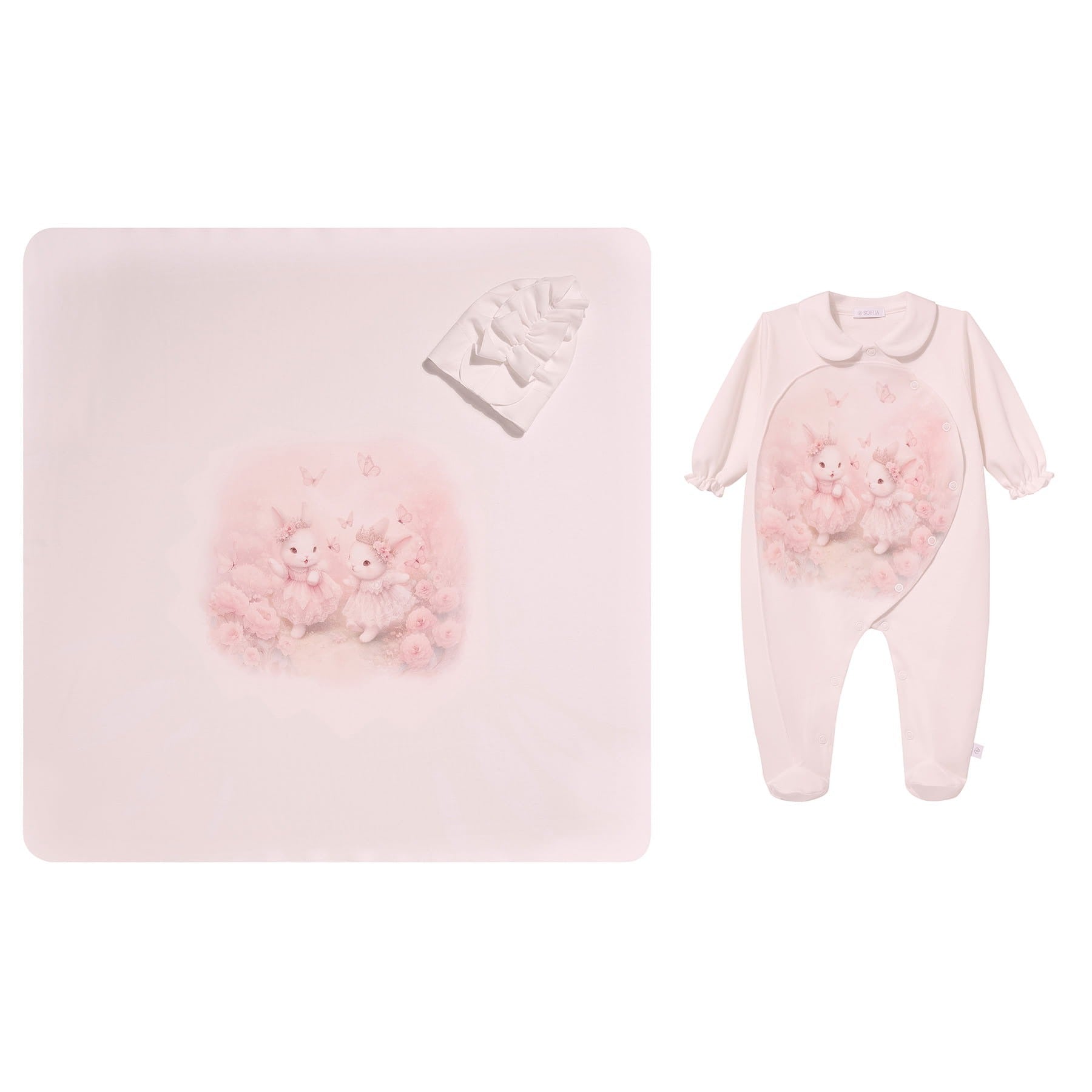 SET 3 PEZZI (TUTINA, CAPPELLINO, COPERTA PER NEONATI) BOX NEL SOFIJA