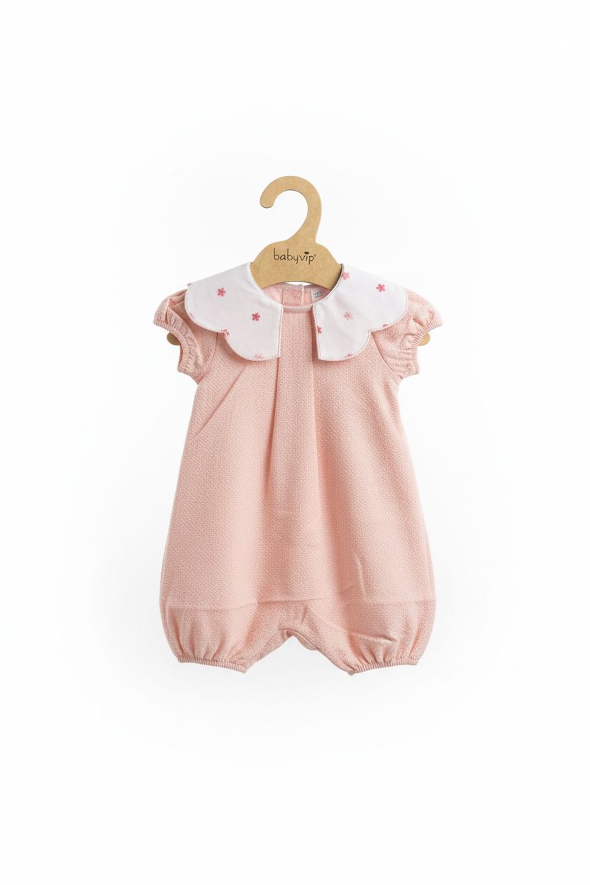 PAGLIACCETTO NEONATA CON COLLETTO FLOREALE BABY VIP