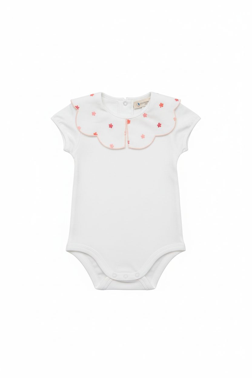 BODY NEONATA CON COLLO RICAMATO BABY VIP
