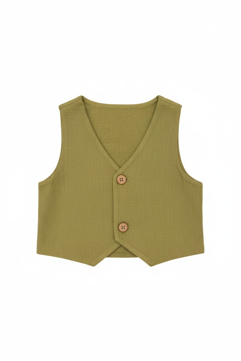 GILET NEONATO IN LINO BABY VIP