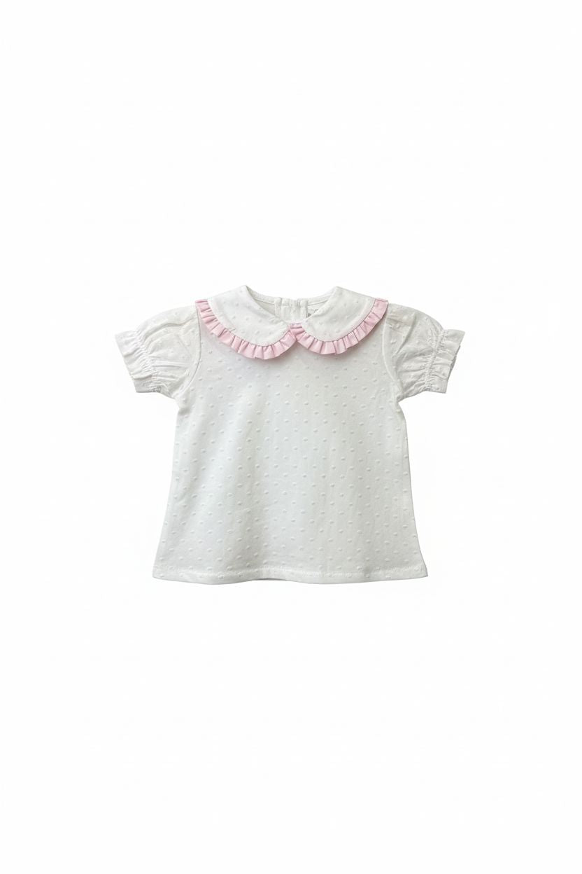 CAMICIA NEONATA CON POIS E COLLETTO BABY VIP