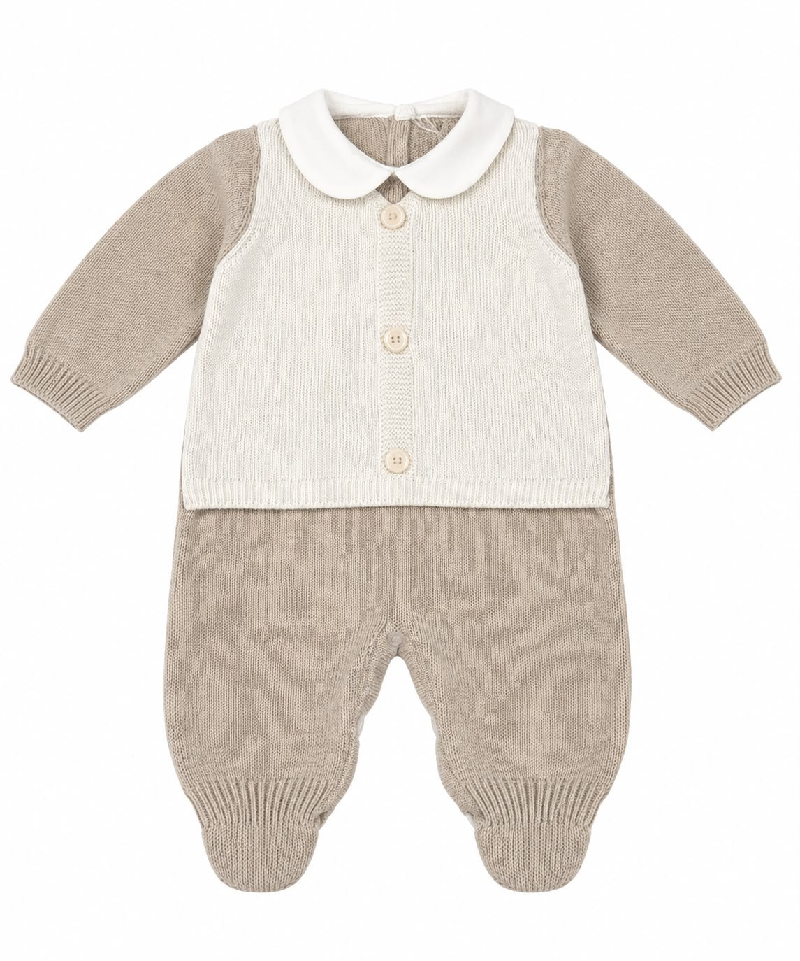 TUTINA IN MAGLIA BICOLORE BEBE' DI ALMY
