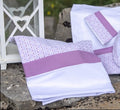SET 3 PZ LENZUOLA TRAFORATA CON INSERTI IN SANGALLO