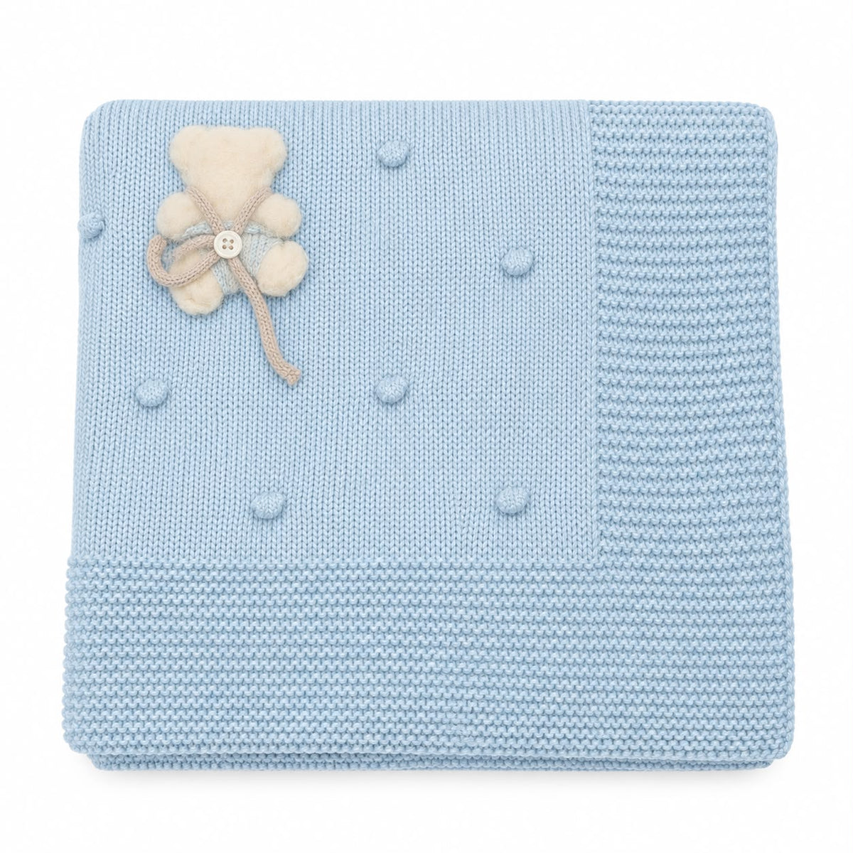 COPERTINA IN MAGLIA CON APPLICAZIONE ORSETTO MAC ILLUSION