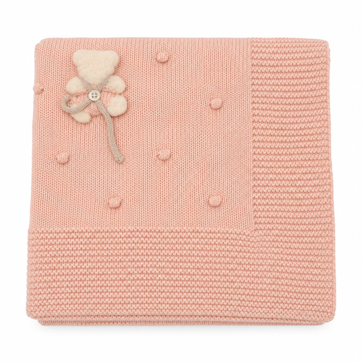 COPERTINA IN MAGLIA CON APPLICAZIONE ORSETTO MAC ILLUSION