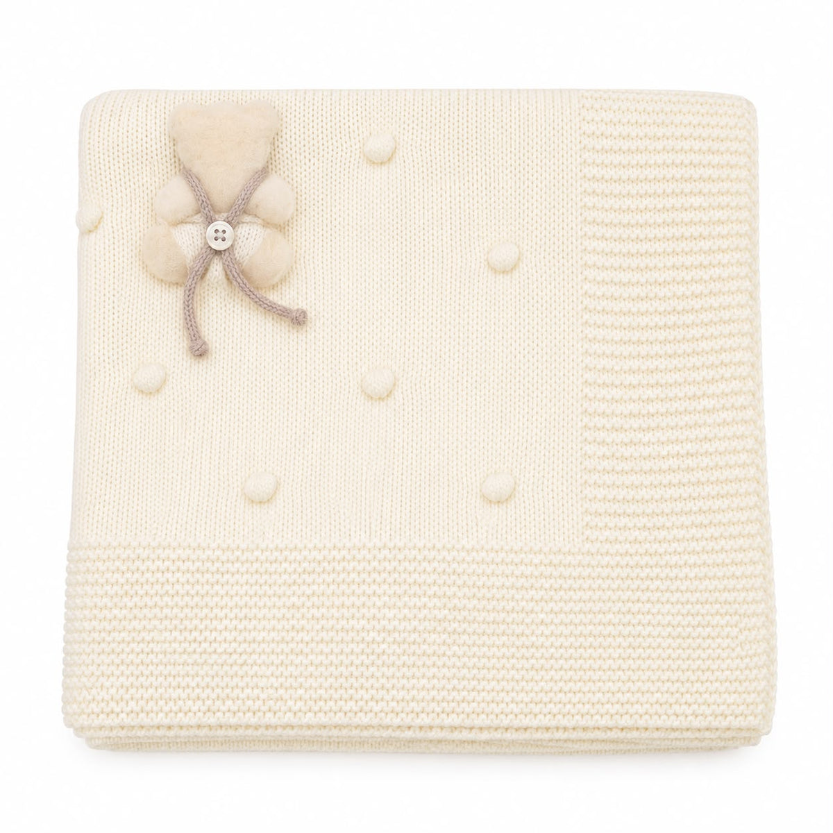 COPERTINA IN MAGLIA CON APPLICAZIONE ORSETTO MAC ILLUSION